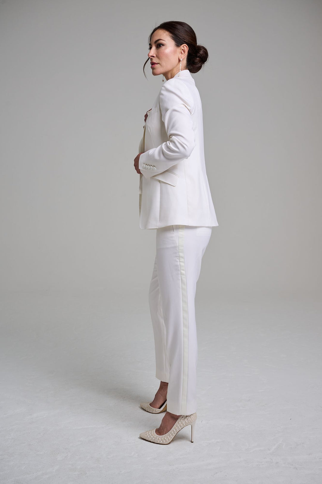 Tuxedo Ankle Pant - Ivory