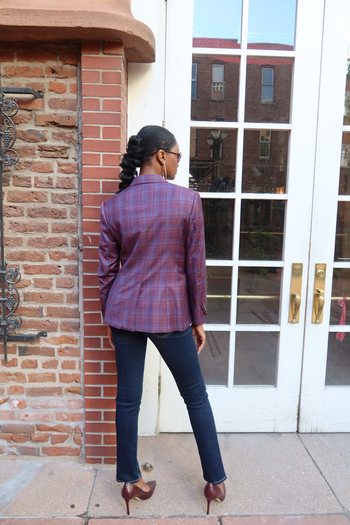 Blazer - Purple/ Blue Plaid