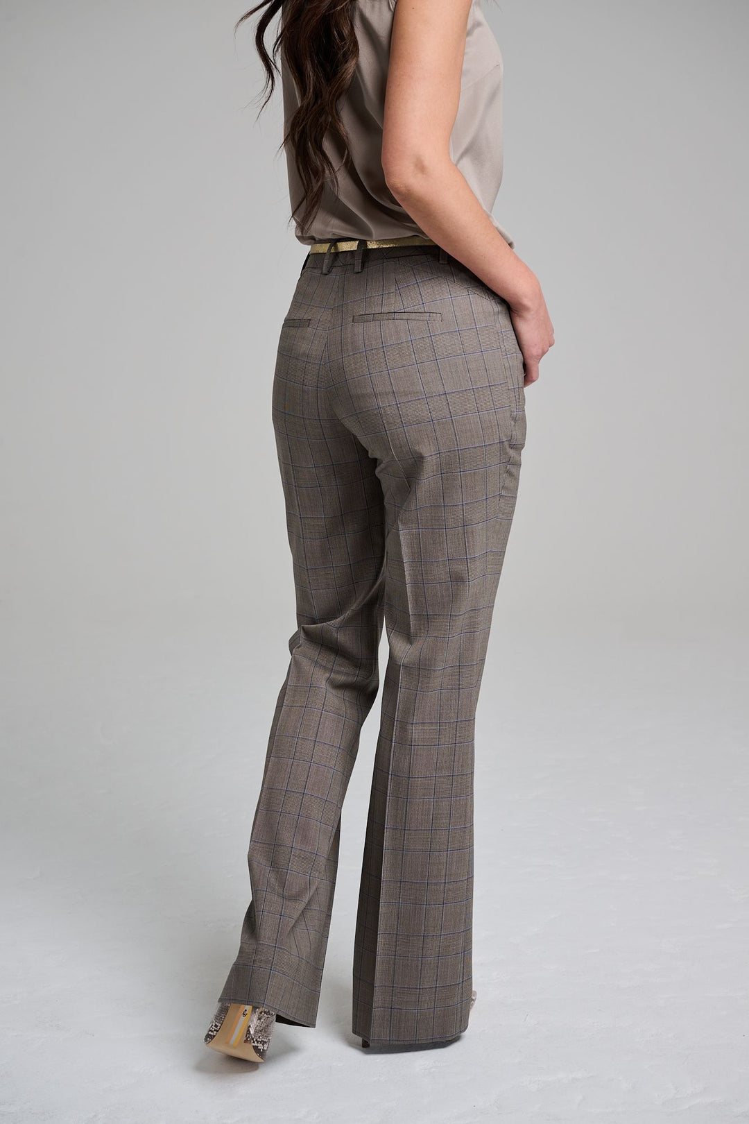Flare Trouser - Firenze Brown Glen Plaid - SOLD OUT
