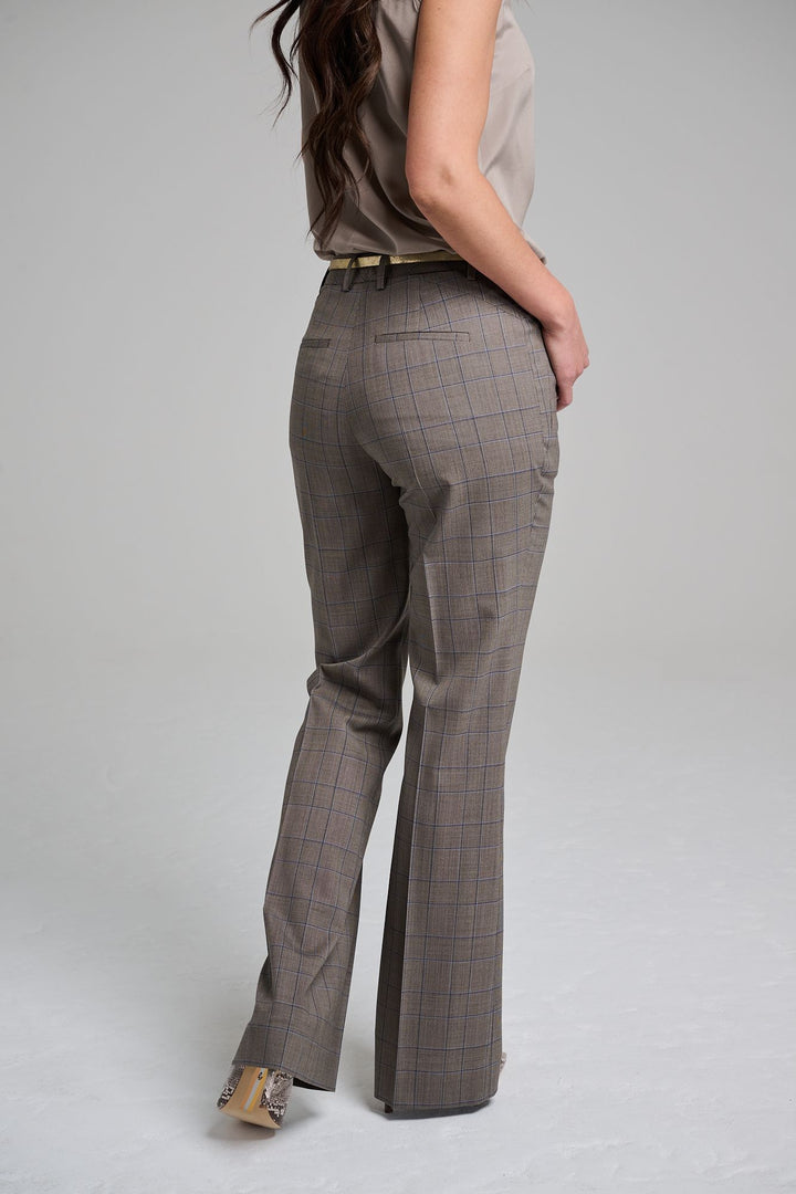 Flare Trouser - Firenze Brown Glen Plaid - SOLD OUT