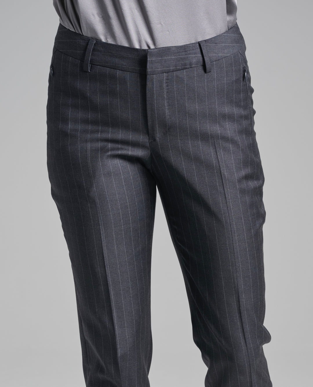 Chalk Stripe Charcoal Flare Trouser