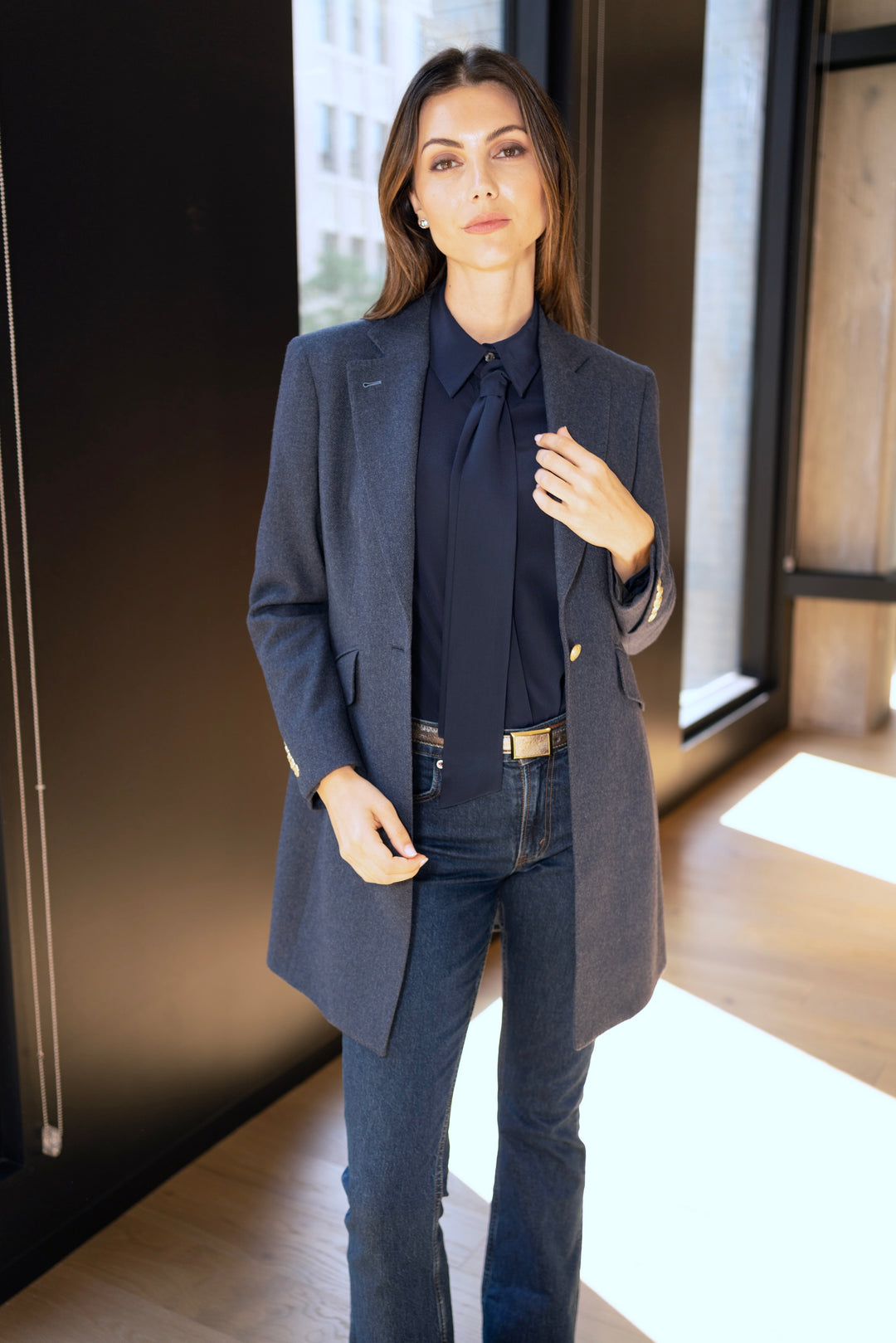 Blue Steel Cashmere Blend Duster Coat