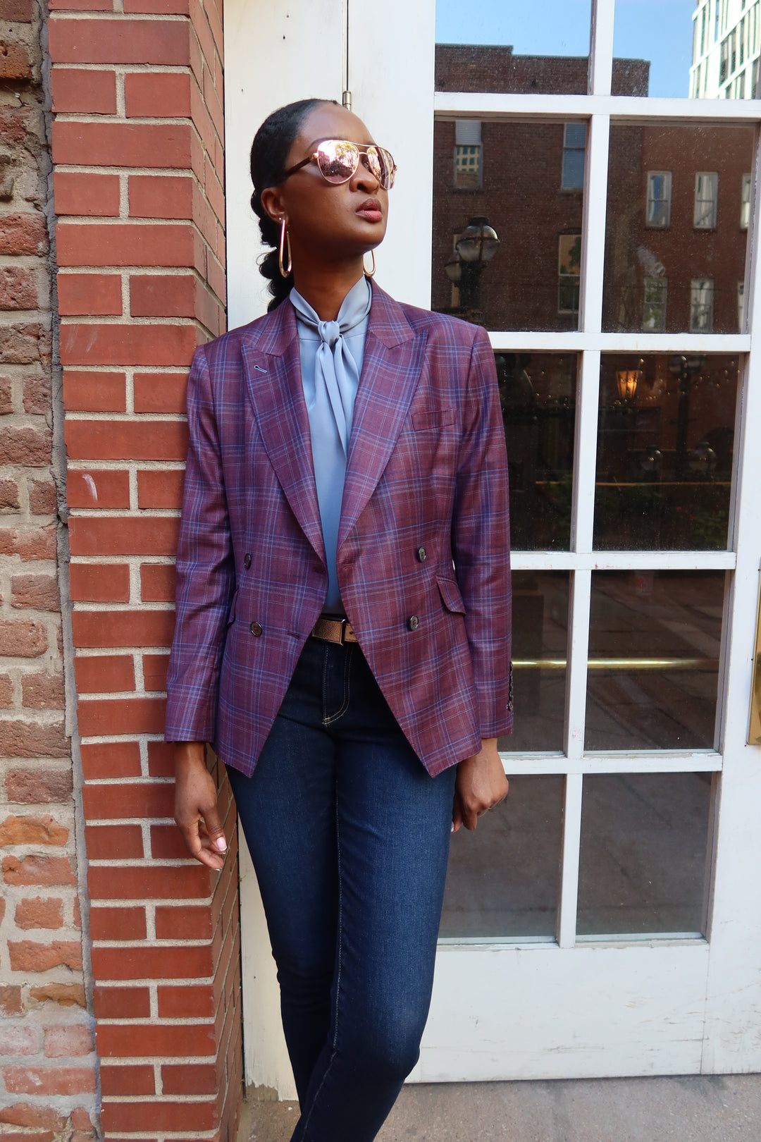 Blazer - Purple/ Blue Plaid