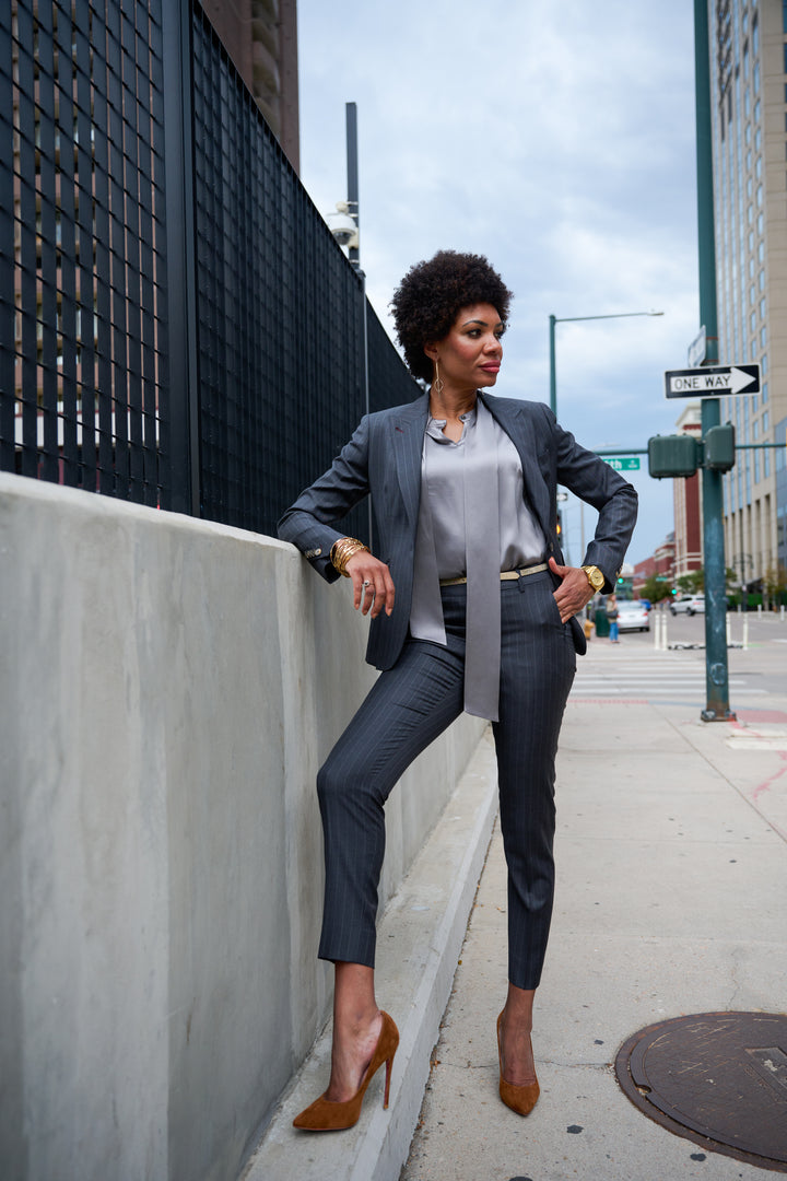 Chalk Stripe Blazer & Ankle Pant