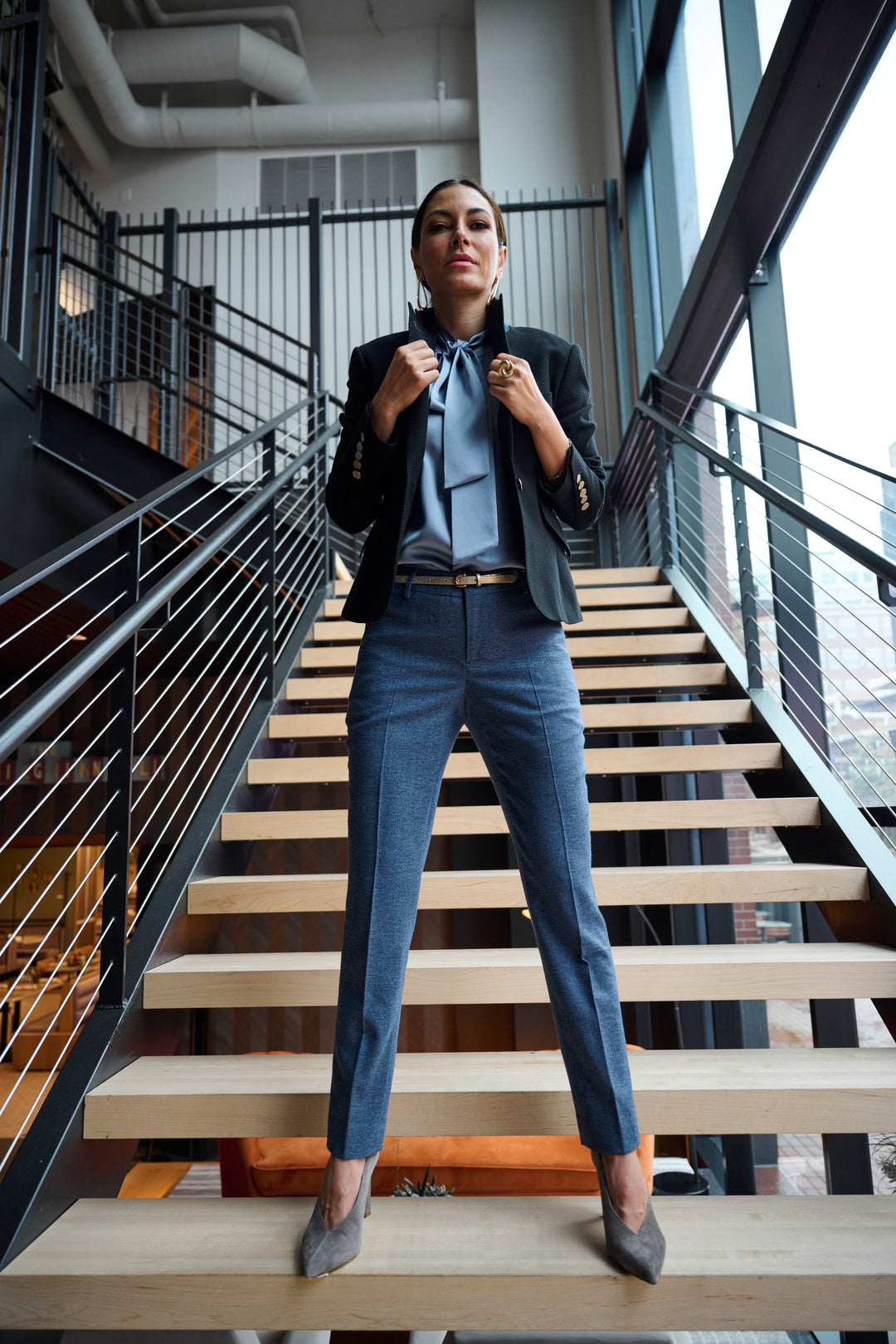 Denim Look Flannel Ankle Pant