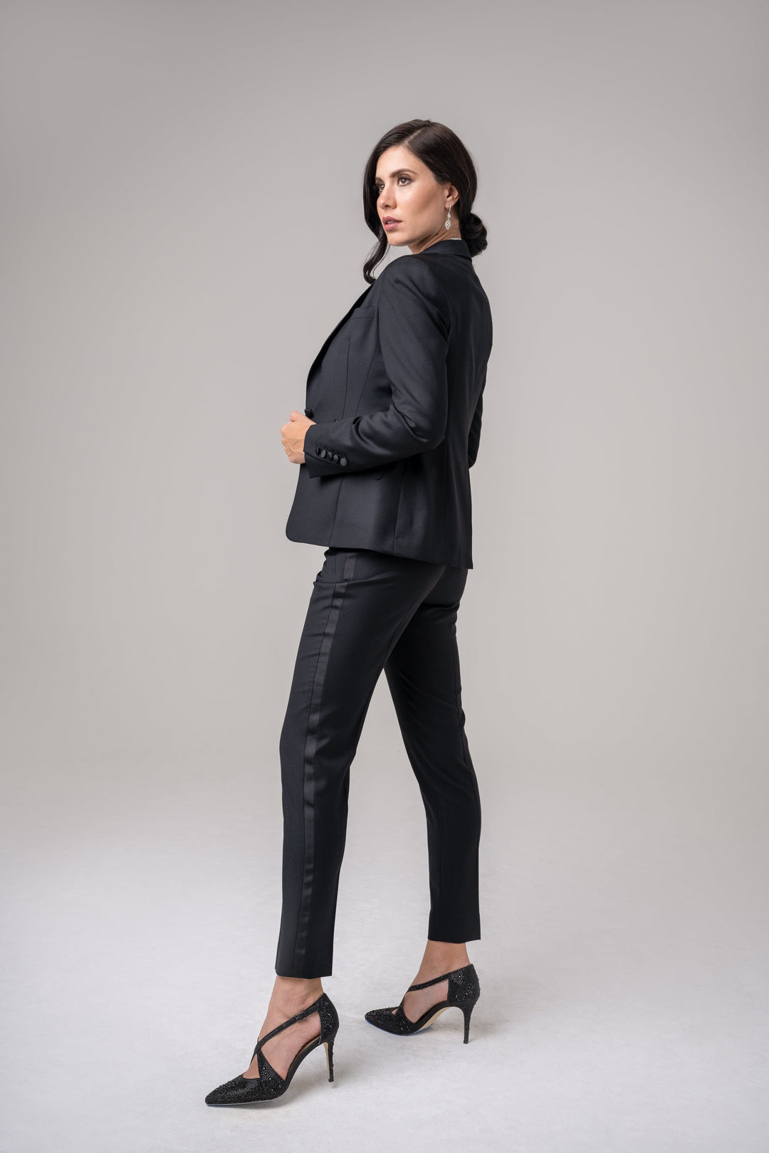 Alina, Black Tuxedo Ankle Pant