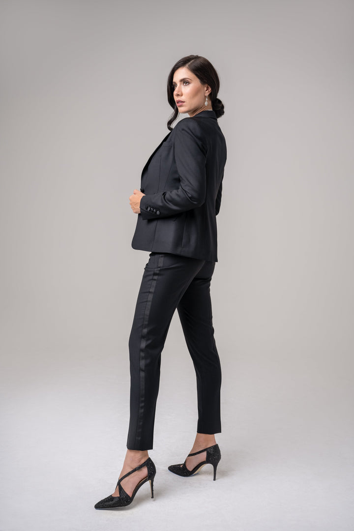 Alina, Black Tuxedo Ankle Pant
