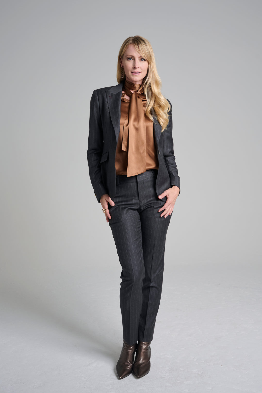 Chalk Stripe Blazer & Ankle Pant