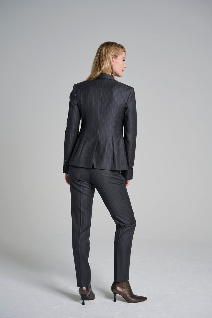 Chalk Stripe Blazer &amp; Ankle Pant