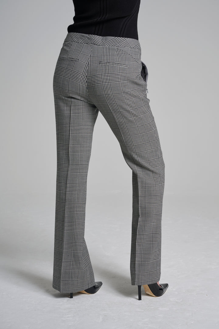 Glen Plaid Flare Trouser