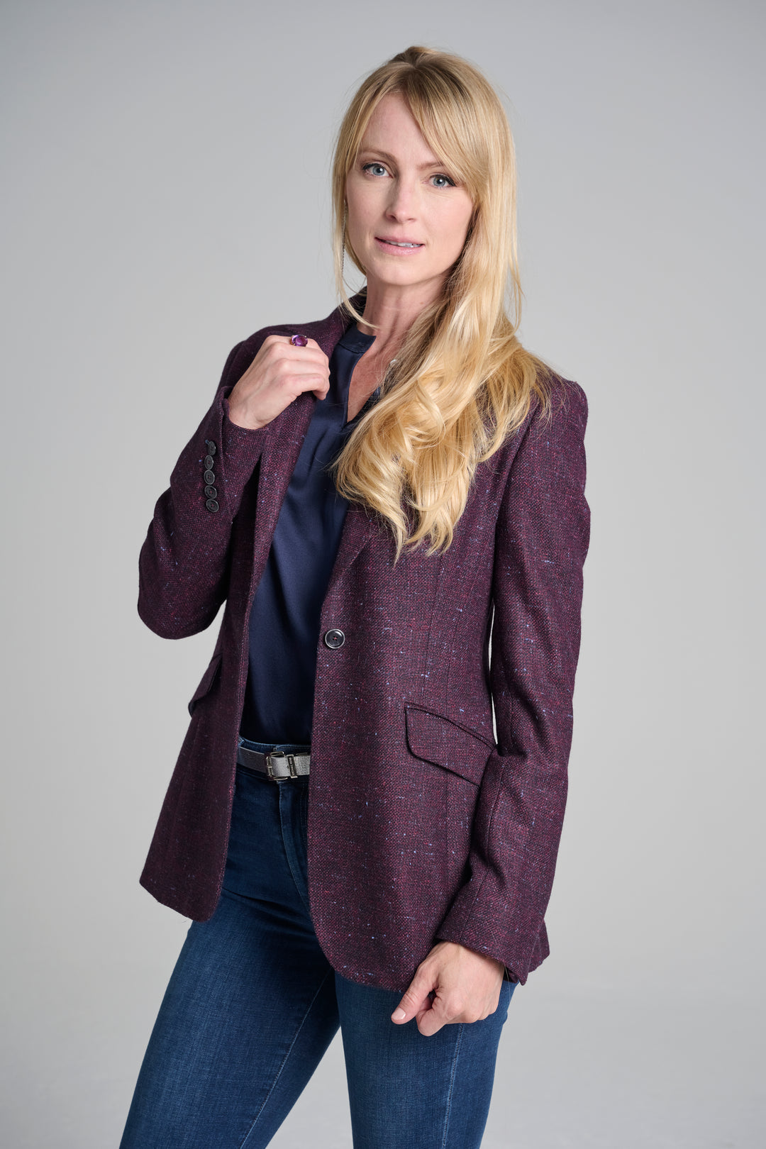 Bordeaux Tweed Blazer