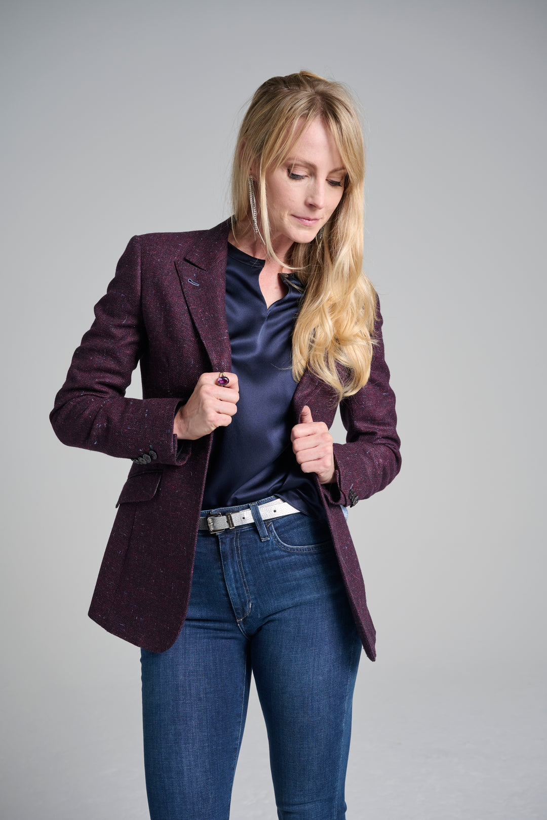 Bordeaux Tweed Blazer