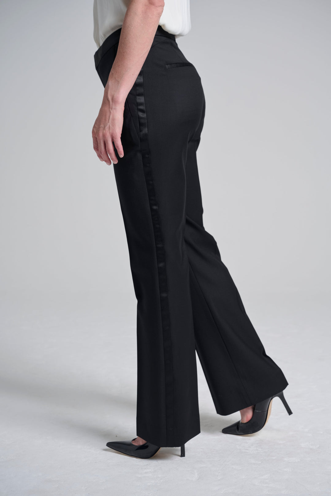 Candace, Black Tuxedo Flare Trouser