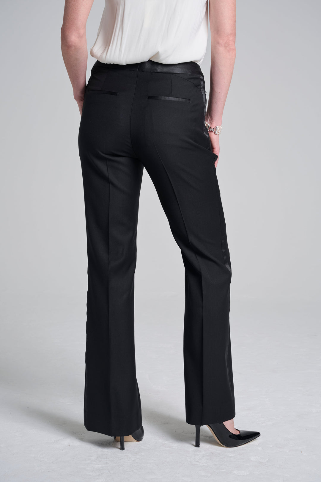 Candace, Black Tuxedo Flare Trouser