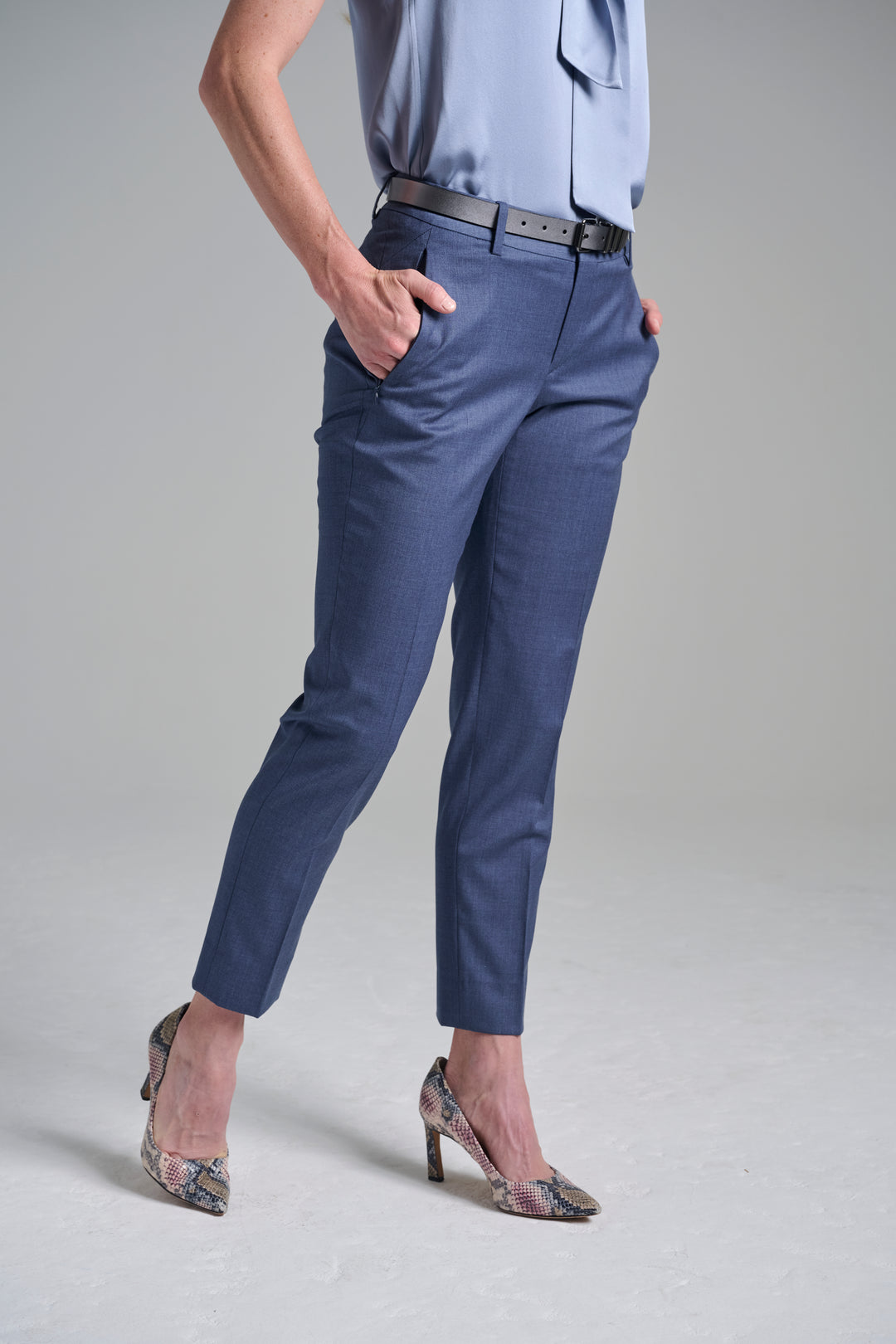 Denim Blue Mélange Ankle Pant