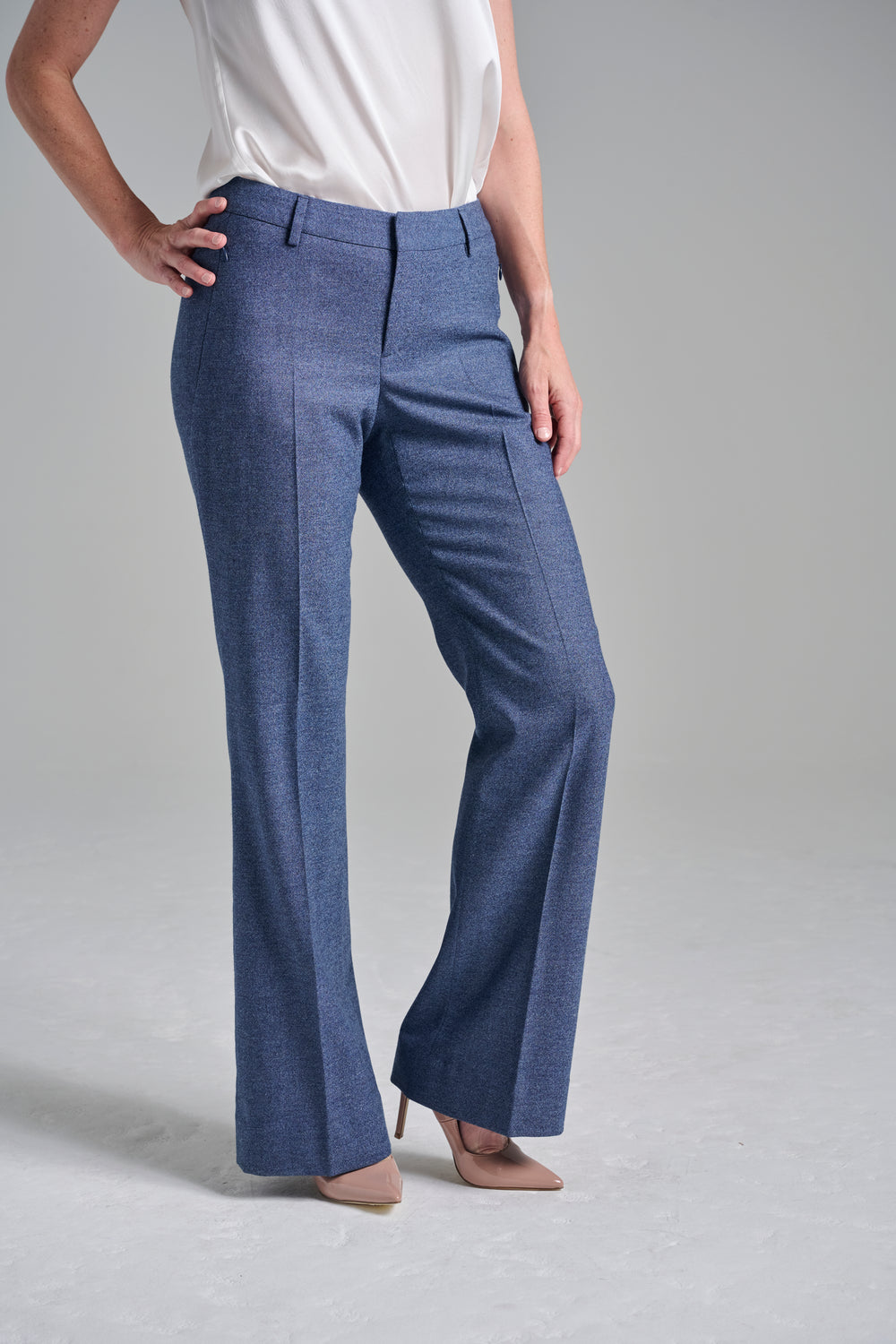 Denim Look Flare Trouser