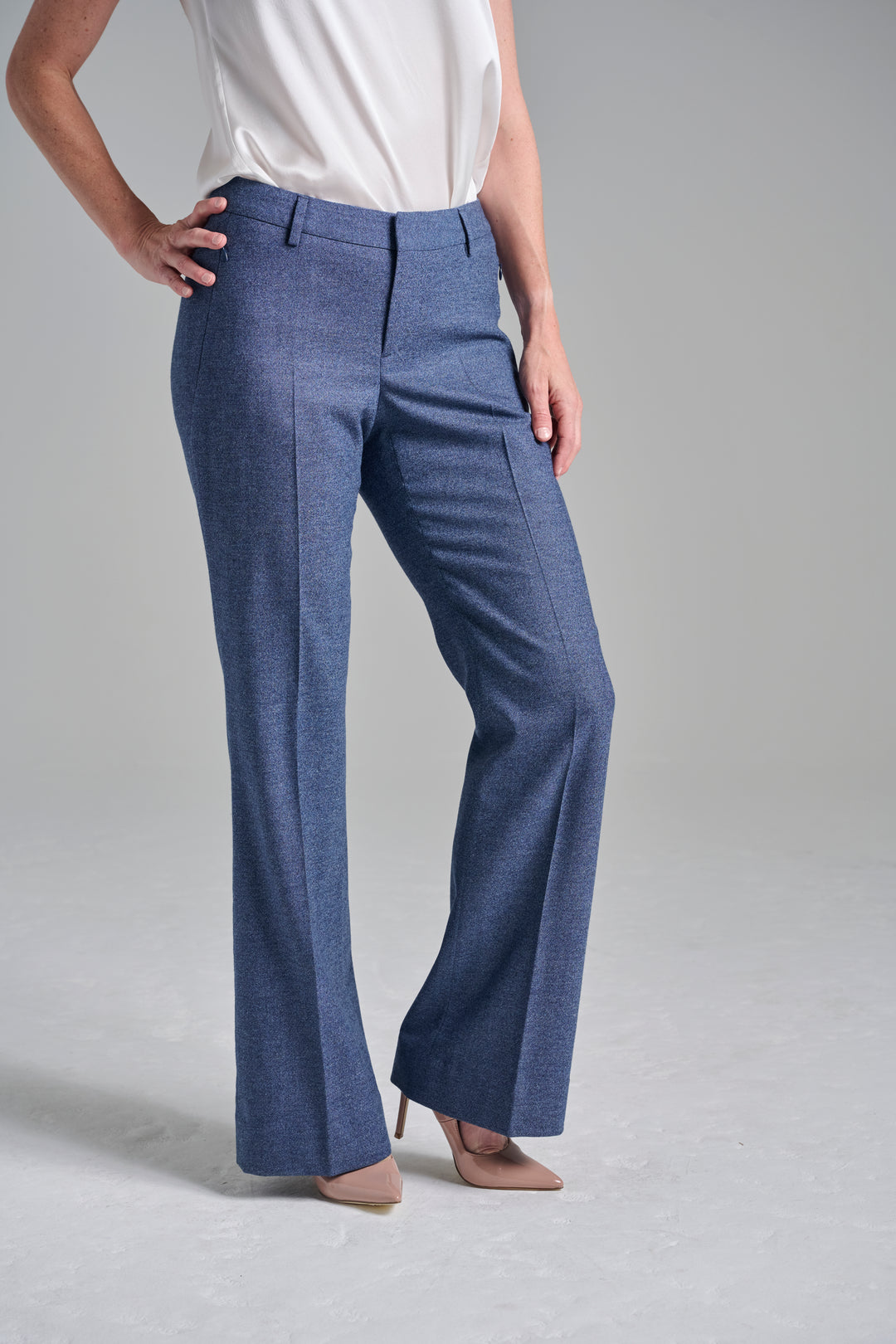 Denim Look Flare Trouser