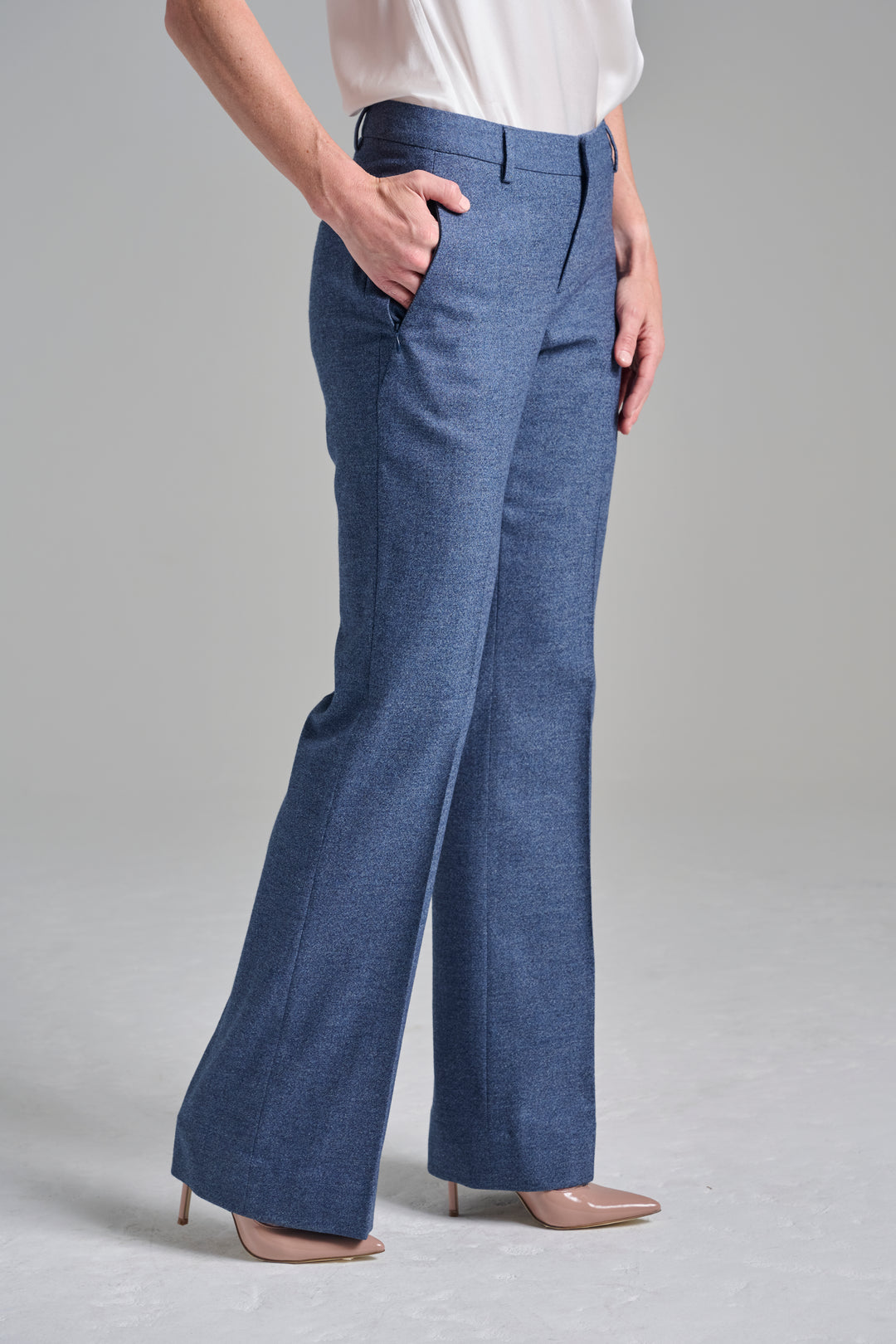 Denim Look Flare Trouser