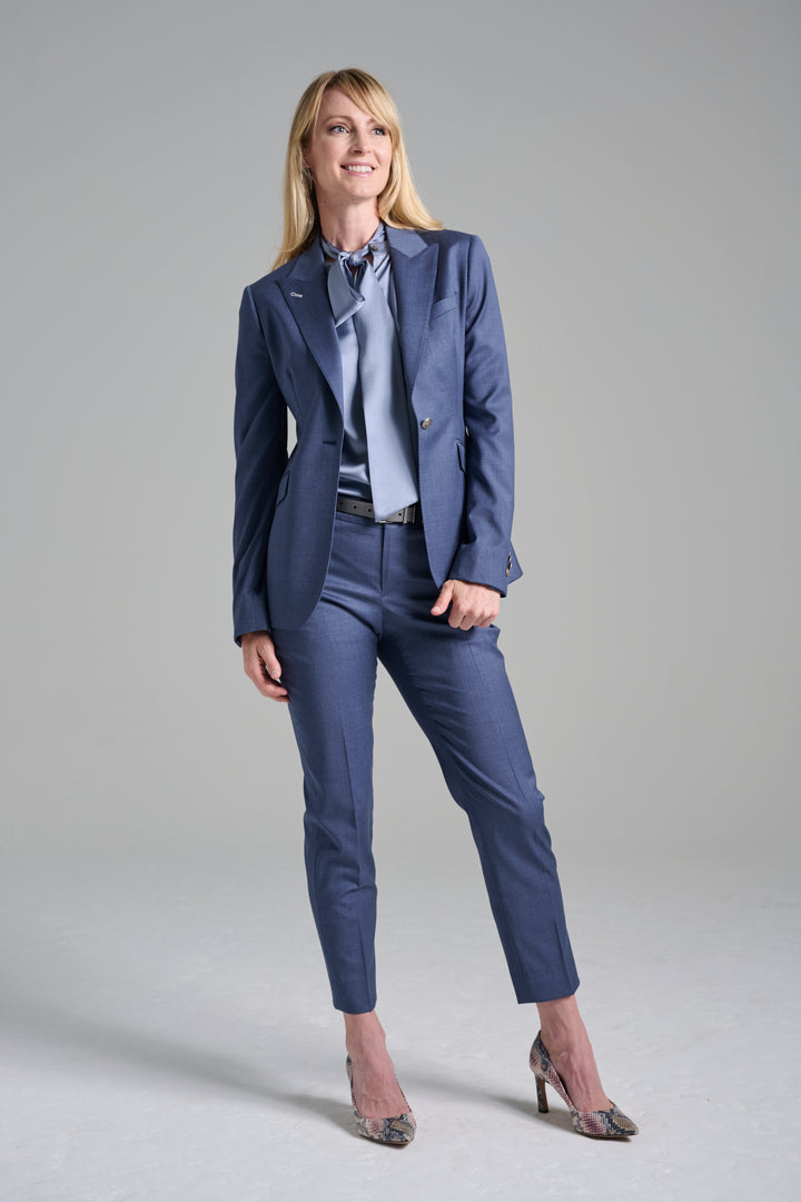 Denim Blue Mélange Blazer & Ankle Pant