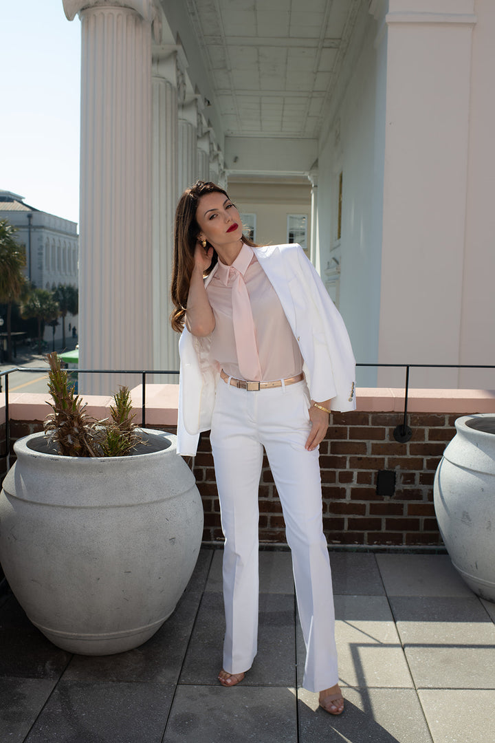 White Yacht Flare Trouser