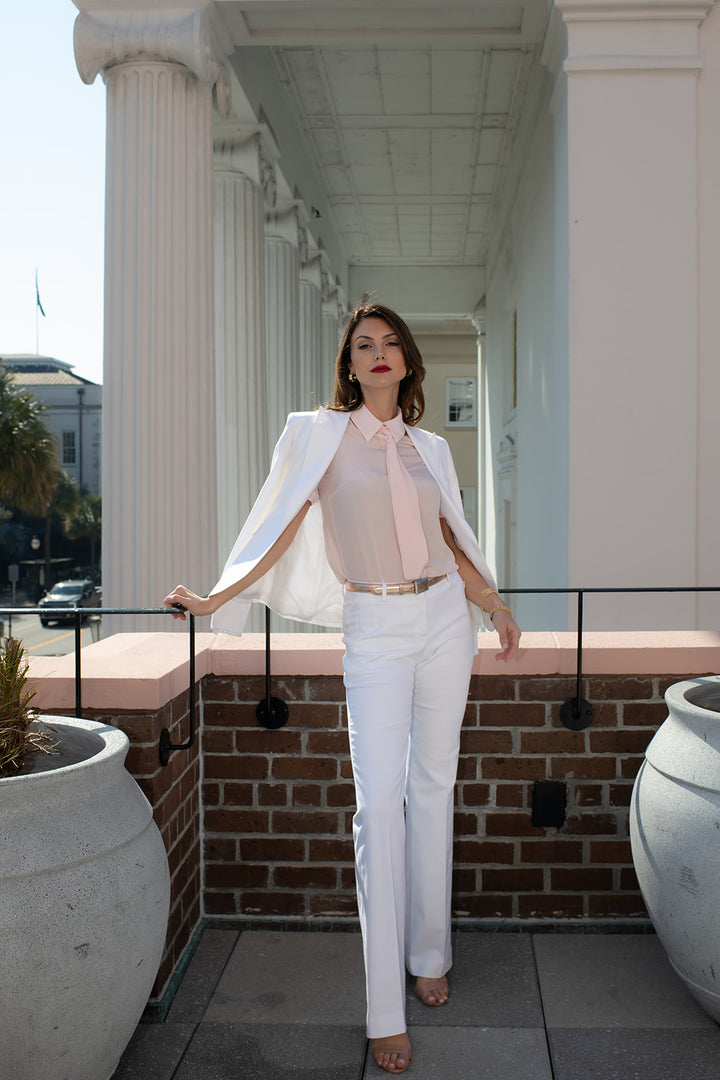 White Yacht Flare Trouser
