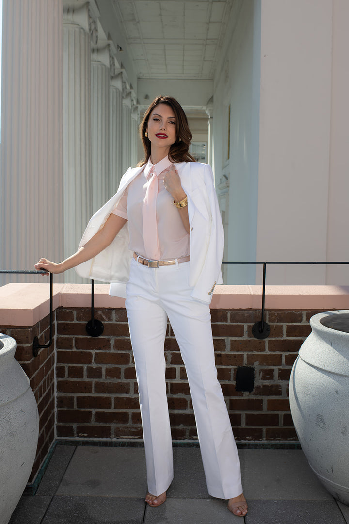 White Yacht Flare Trouser
