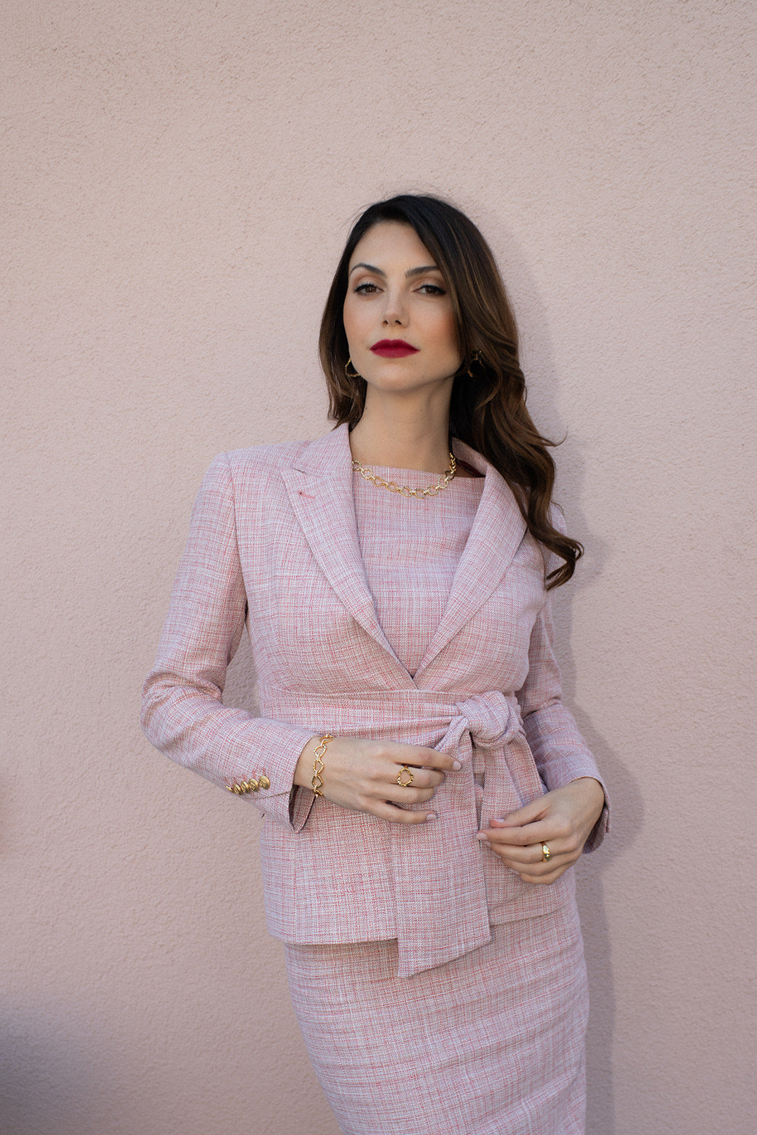 Rosé Tweed Blazer