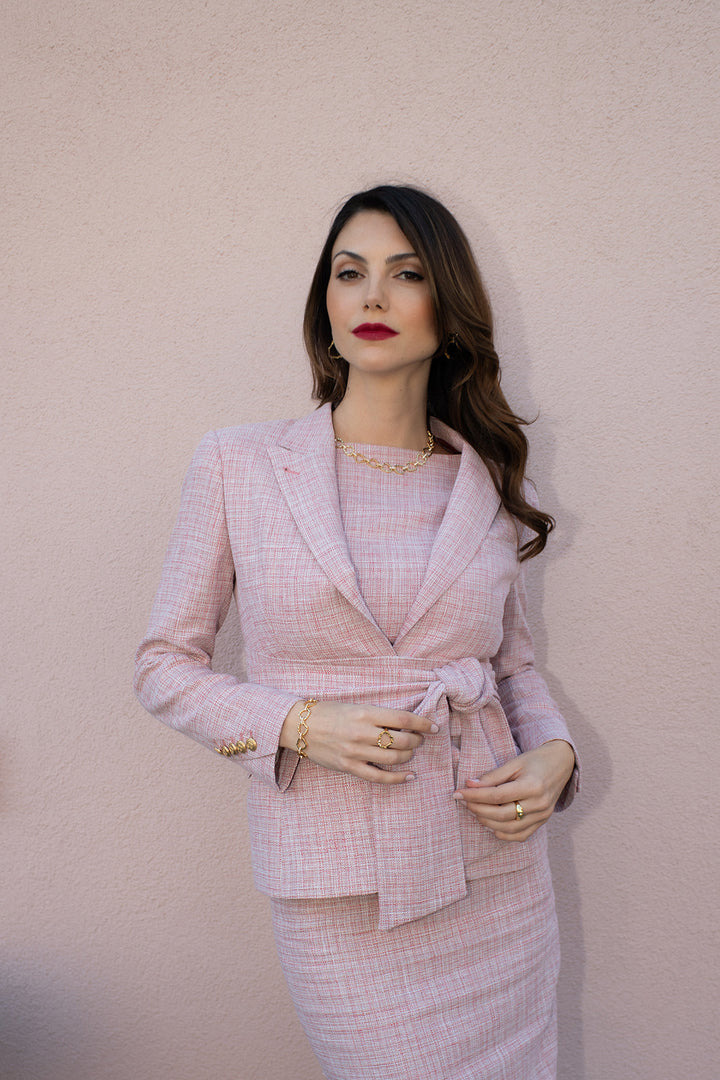 Rosé Tweed Blazer