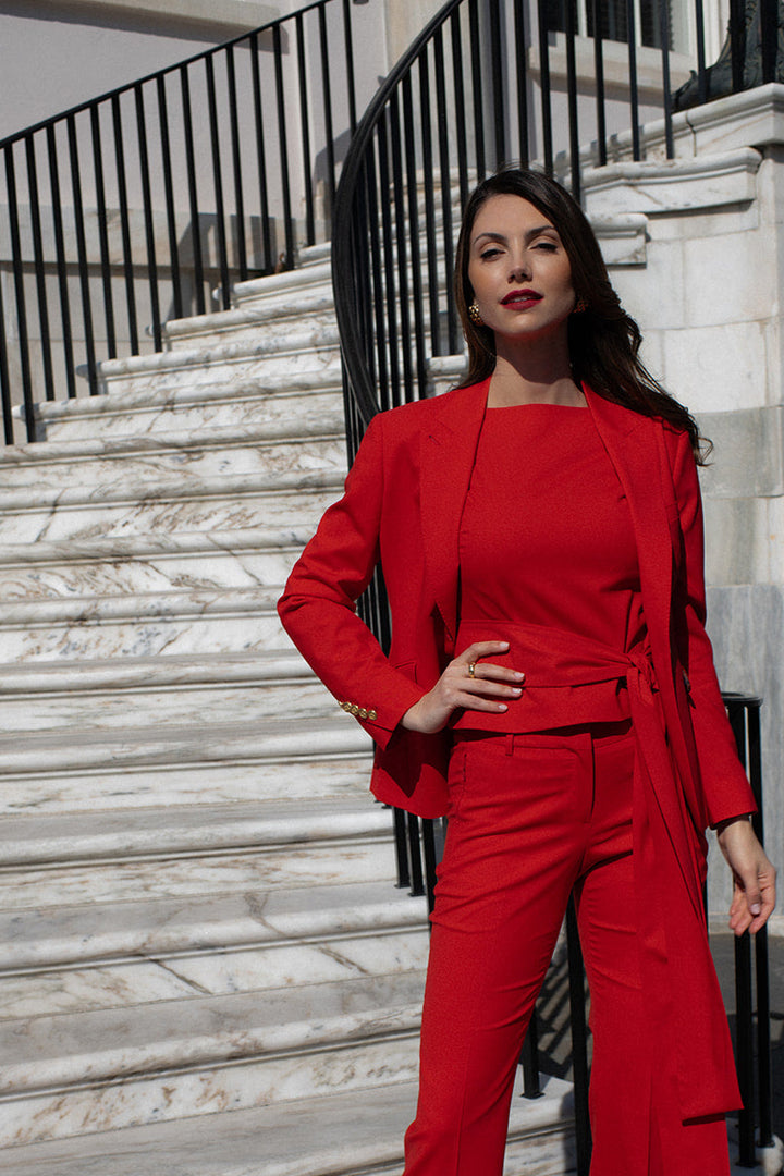 Monaco Red Ankle Pant
