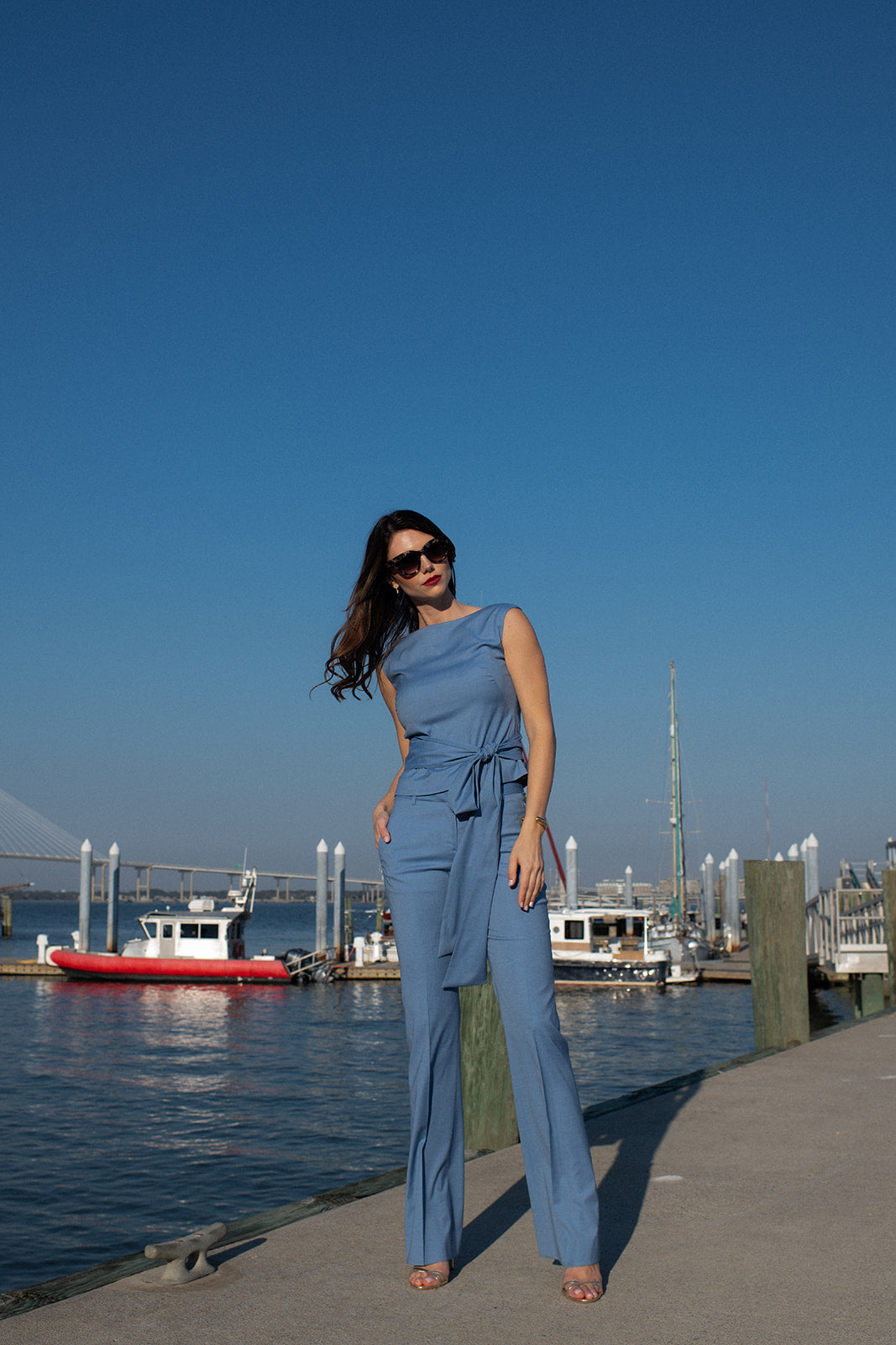 Sea Spray Blue Flare Trouser