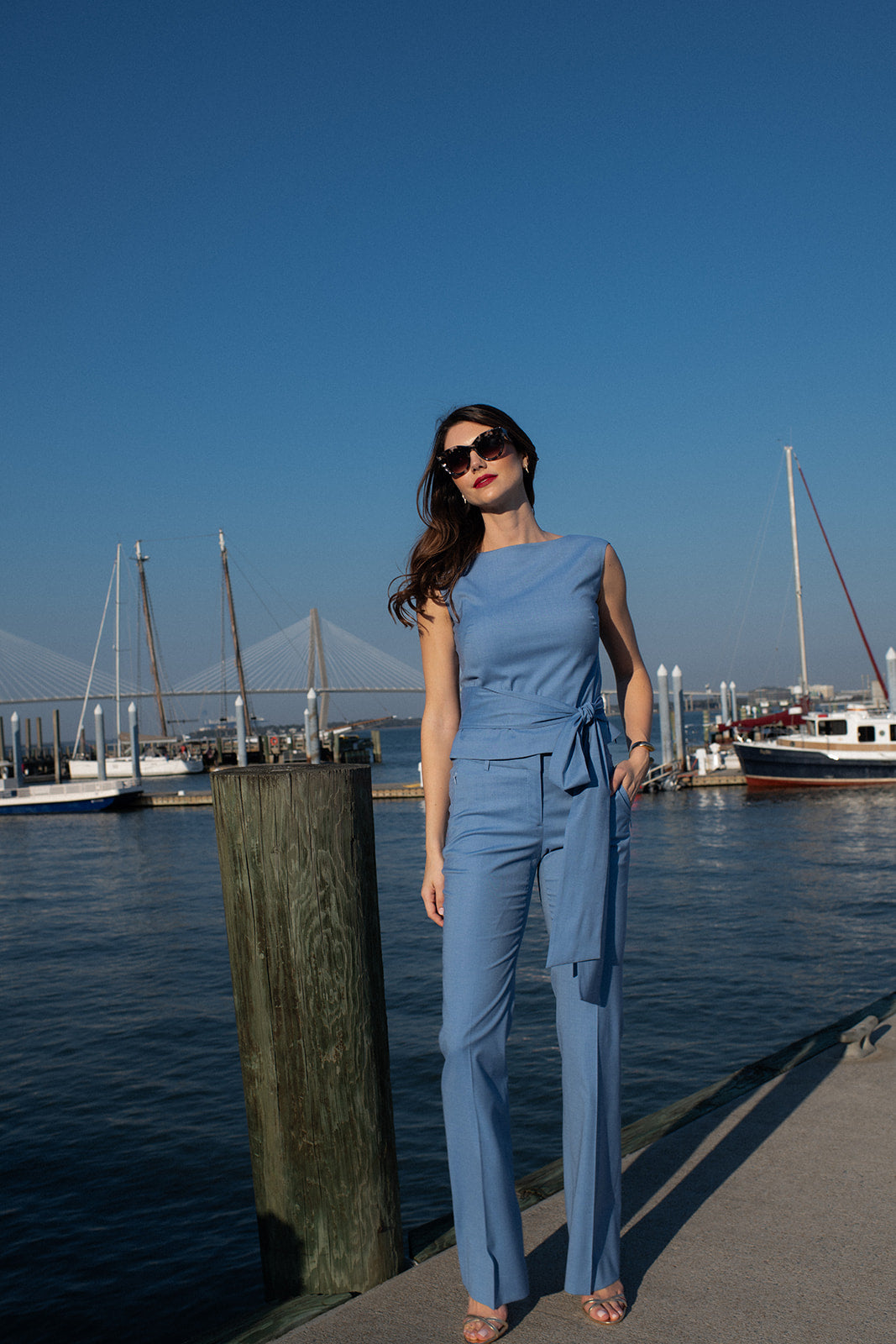 Sea Spray Blue Flare Trouser
