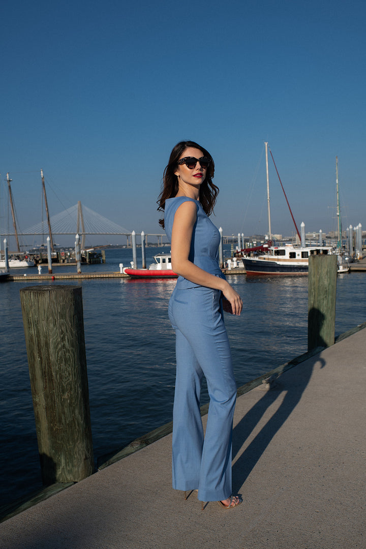 Sea Spray Blue Flare Trouser