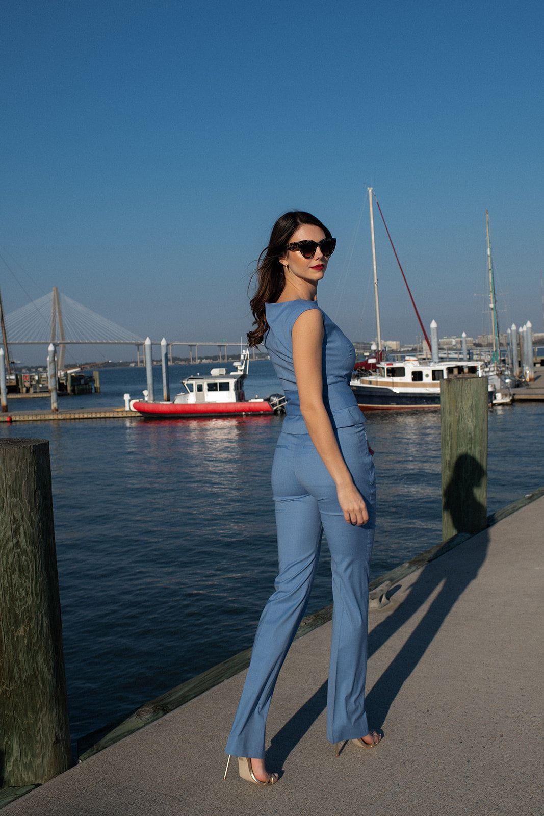 Sea Spray Blue Flare Trouser