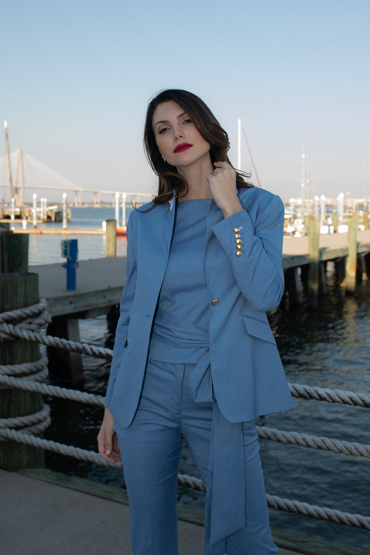 Sea Spray Blue Flare Trouser