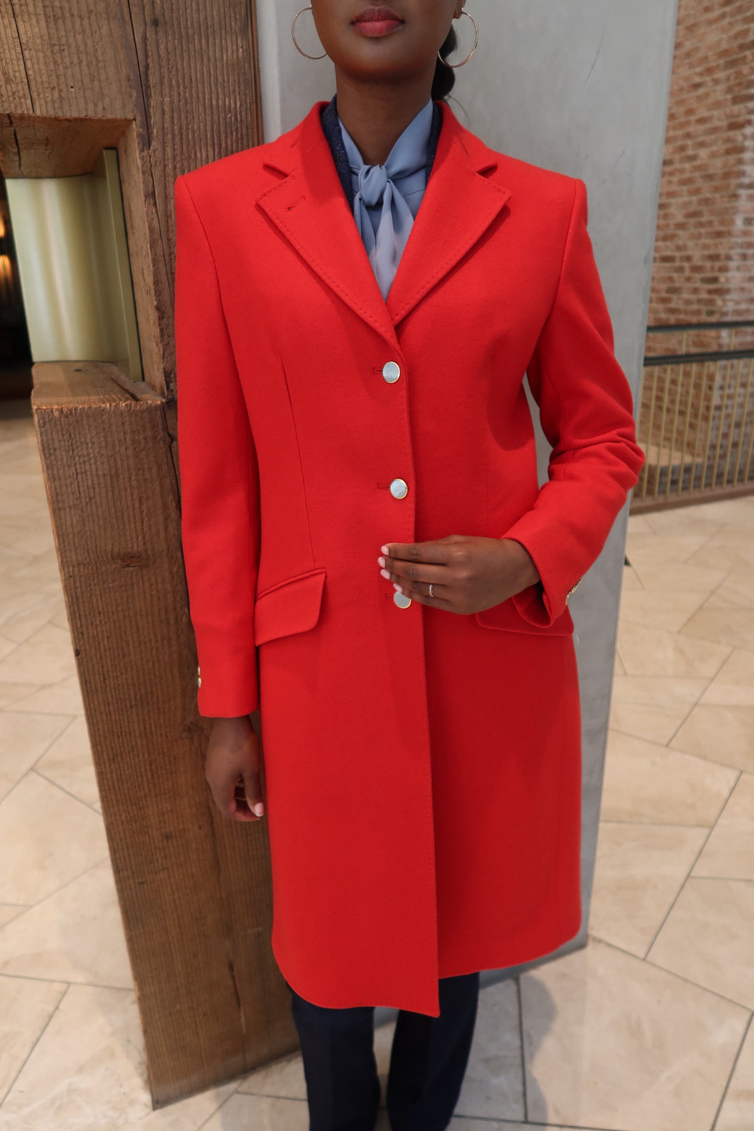 Sexy Red Outerwear Coat