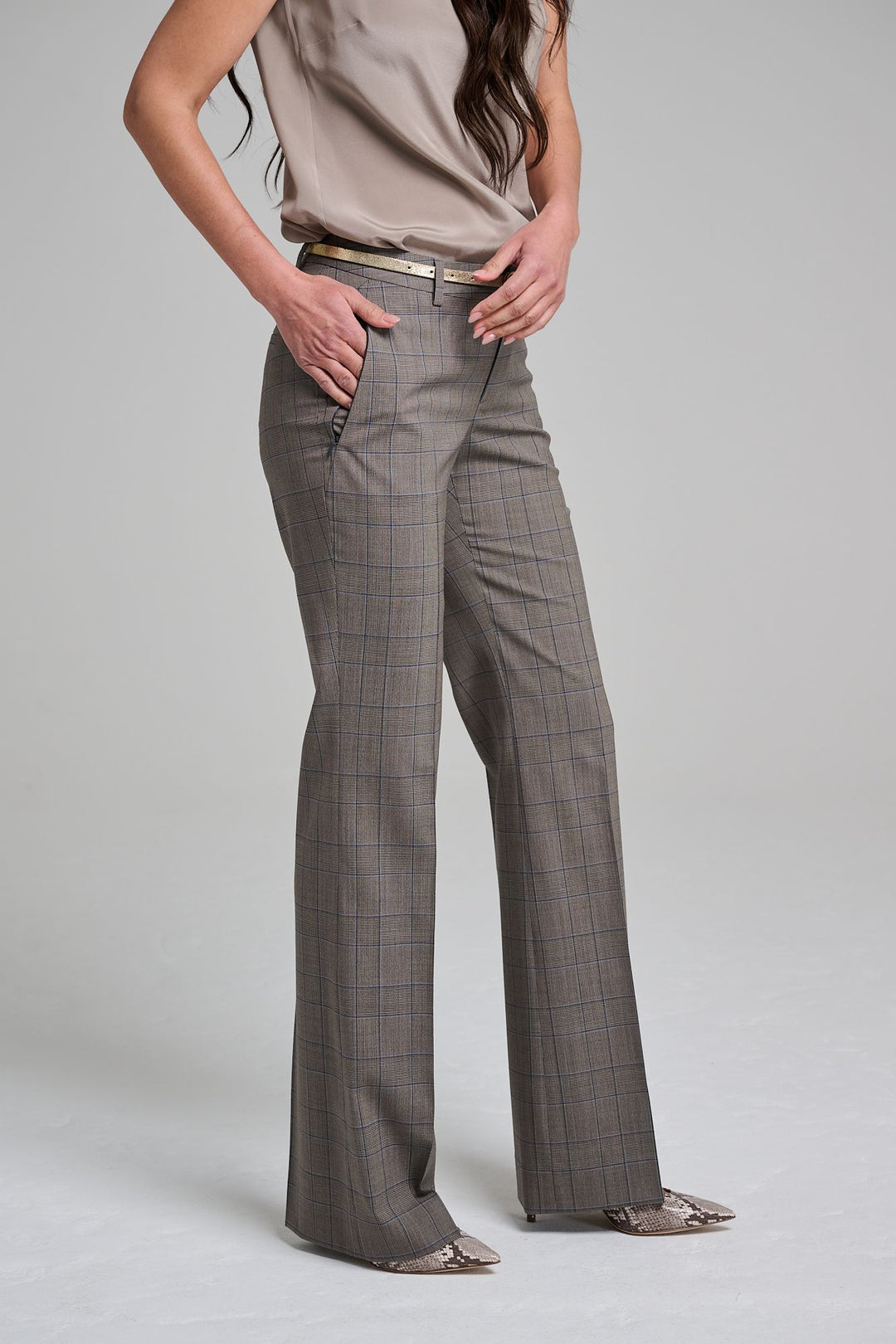 Flare Trouser - Firenze Brown Glen Plaid - SOLD OUT