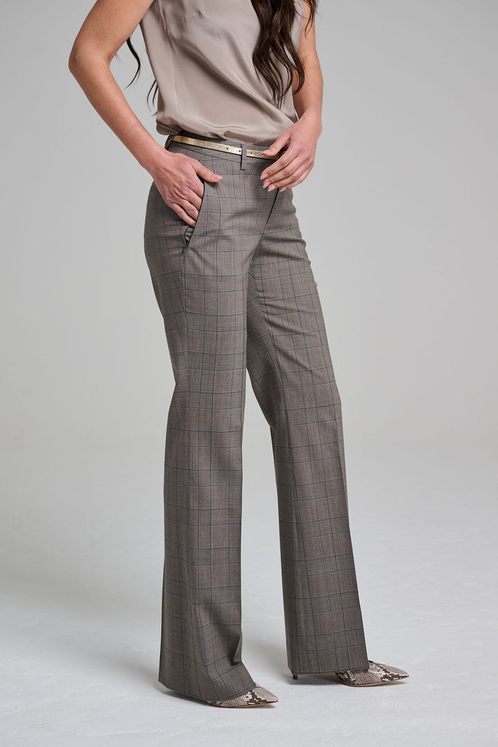 Flare Trouser - Firenze Brown Glen Plaid - SOLD OUT