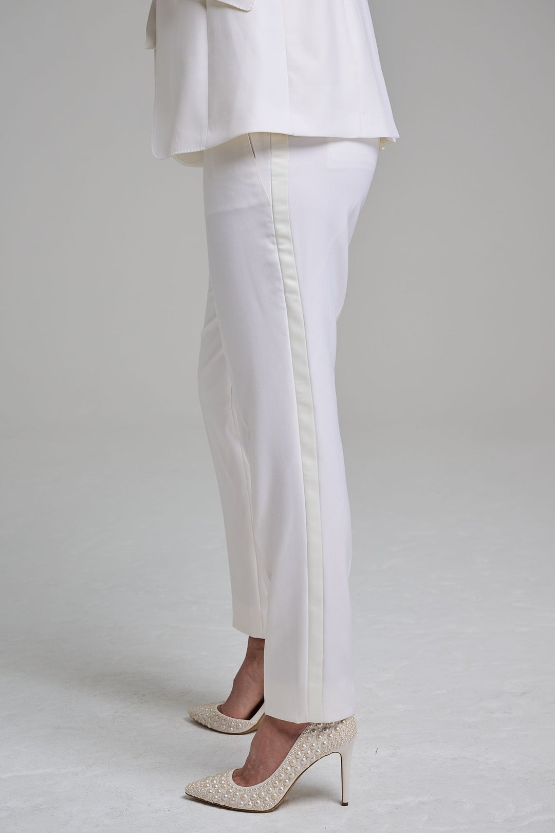 Tuxedo Ankle Pant - Ivory