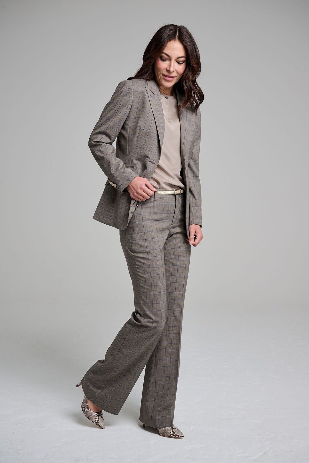 Flare Trouser - Firenze Brown Glen Plaid - SOLD OUT