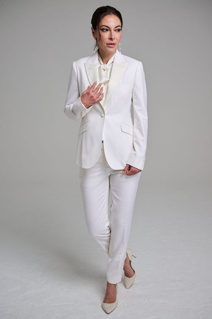 Tuxedo Ankle Pant - Ivory