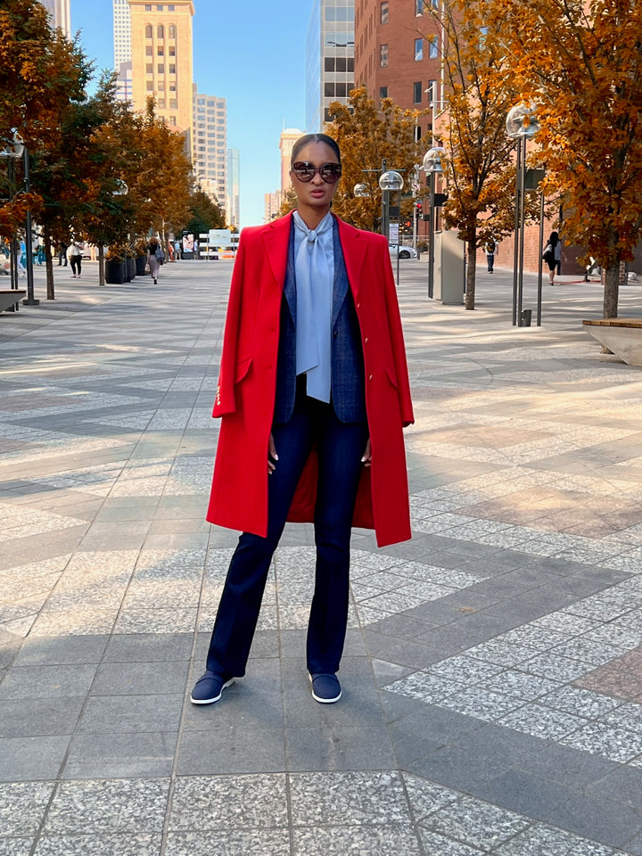 Sexy Red Outerwear Coat