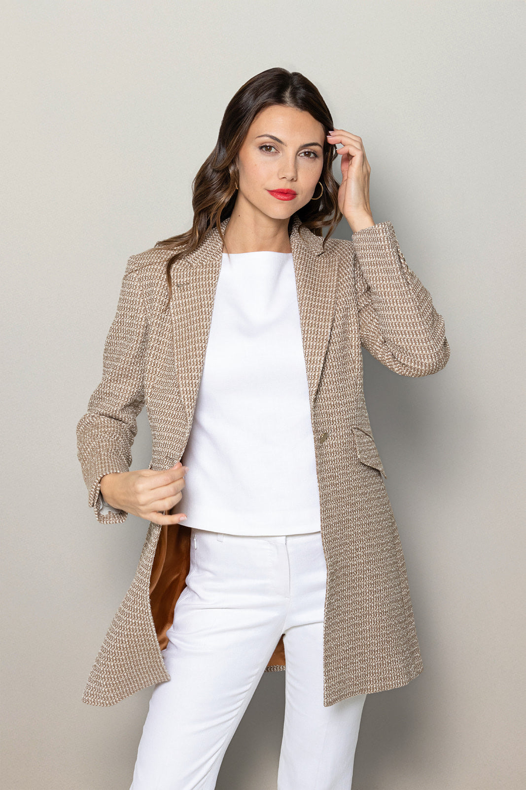 Duster Coat - Soft Umber Bouclé