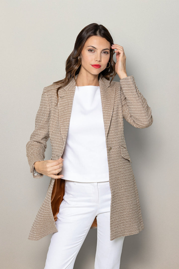 Duster Coat - Soft Umber Bouclé