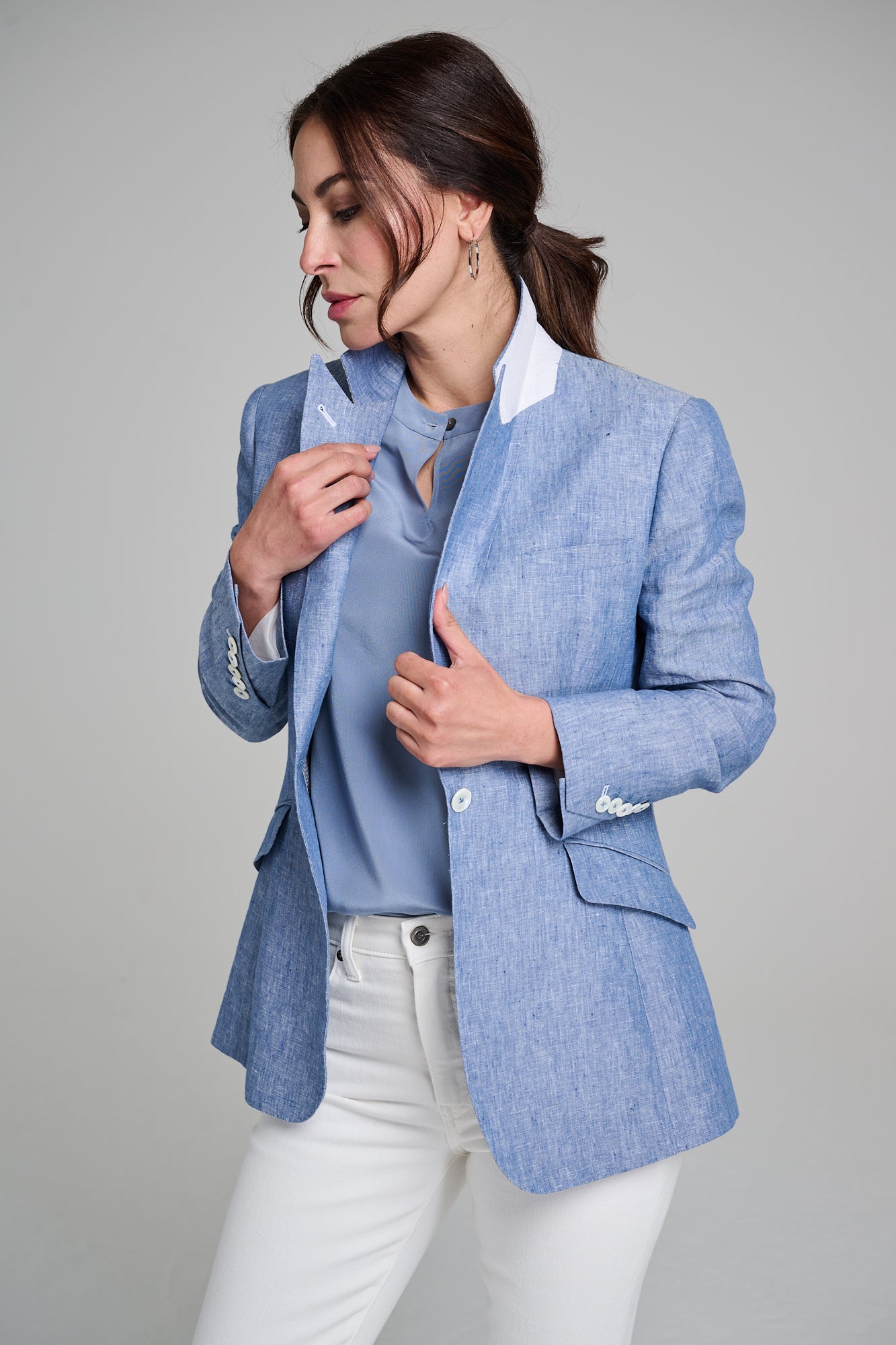 Blazer - Sicilian Blue Chambray – Midnight Oil