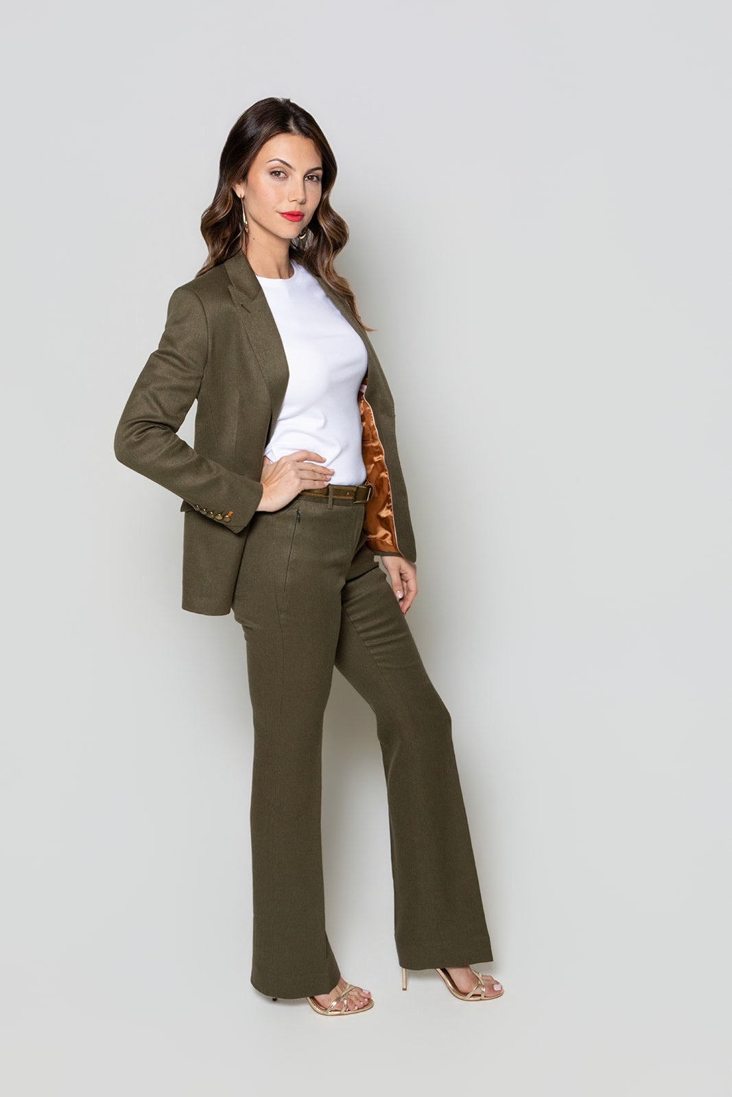 Flare Trouser - Olive Grove