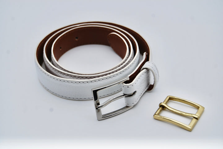 Belt - Italian Pebble White
