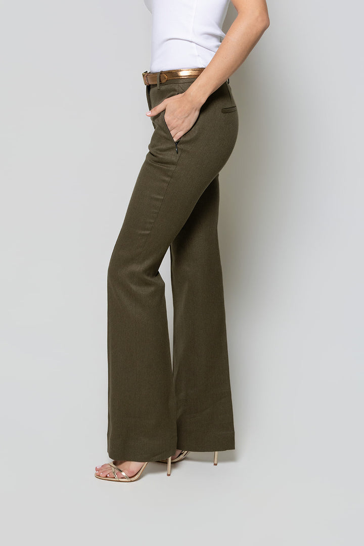 Flare Trouser - Olive Grove