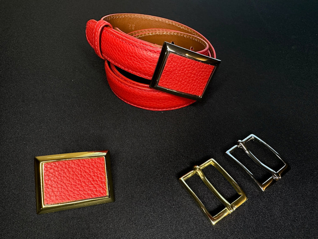 Belt - Italian Pebble Red Berry