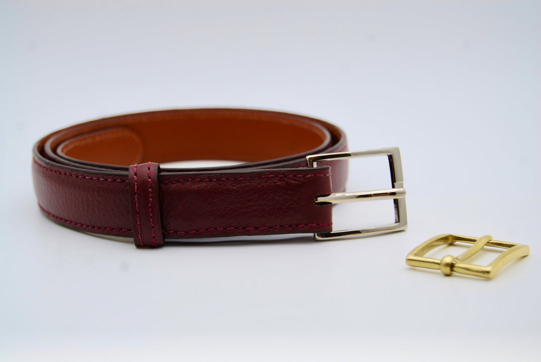 Belt - Italian Pebble Bordeaux