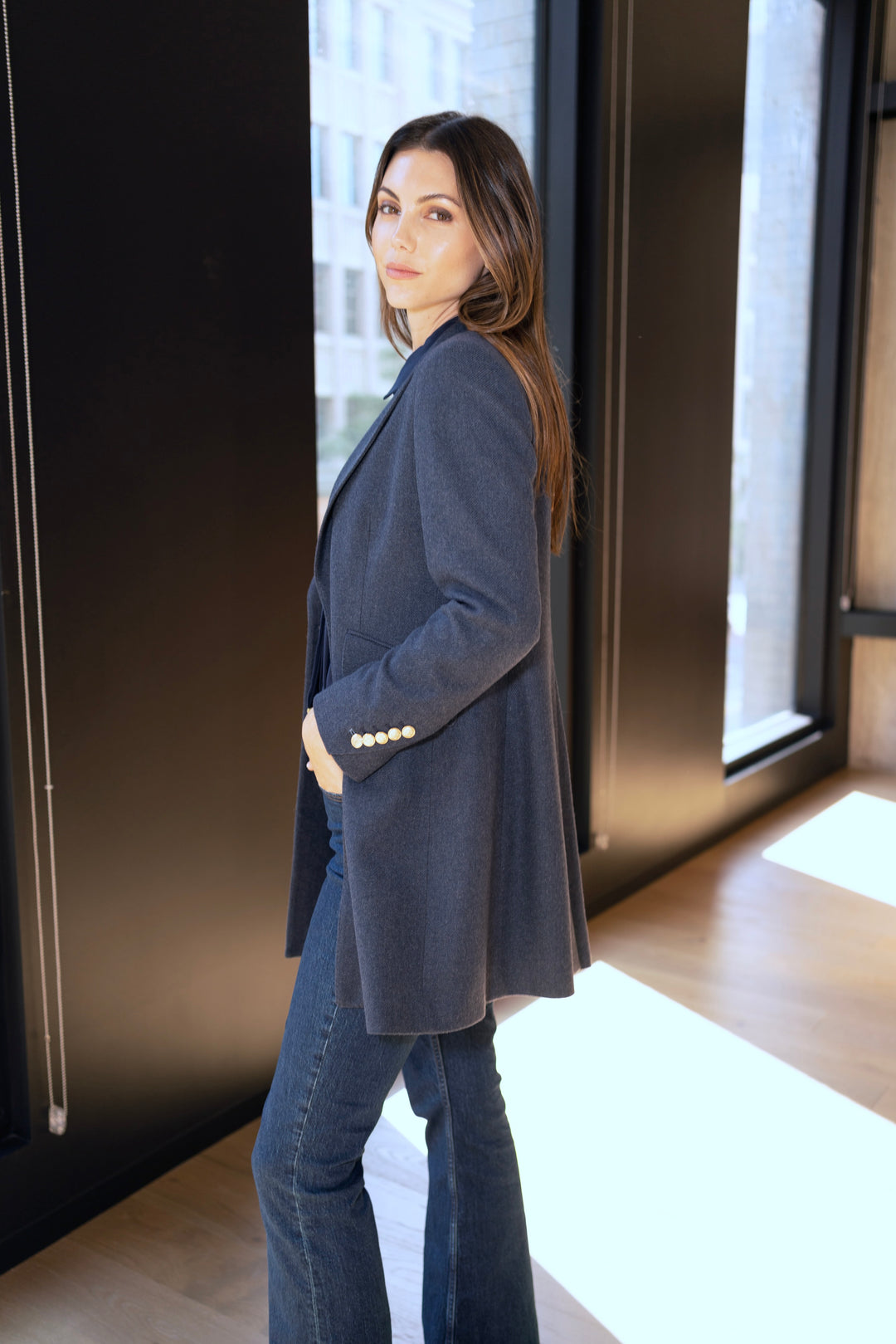 Blue Steel Cashmere Blend Duster Coat